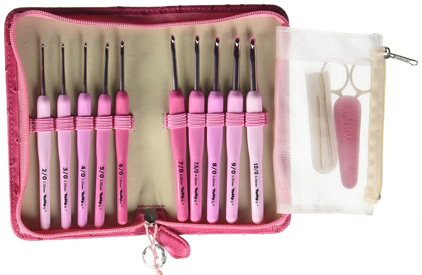 Gifts for crocheters can include perfect Pink Crochet Hook Set