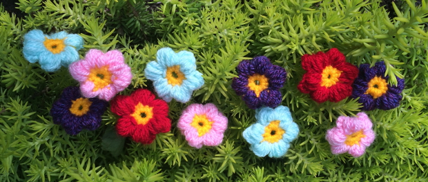crochet puff flowers