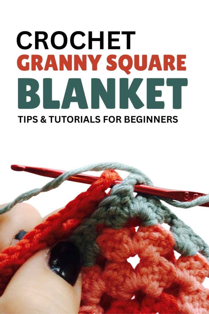 photo of a granny square being crocheted 
