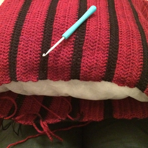 Crochet Throw Pillow Pattern - A gorgeous striped crochet cushion pattern by Lucy Kate Crochet