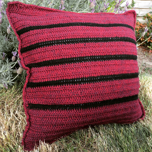 Crochet Cushion Pattern - A gorgeous striped crochet throw pillow pattern by Lucy Kate Crochet