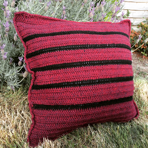 Crochet Throw Pillow Pattern - A gorgeous striped crochet cushion pattern by Lucy Kate Crochet