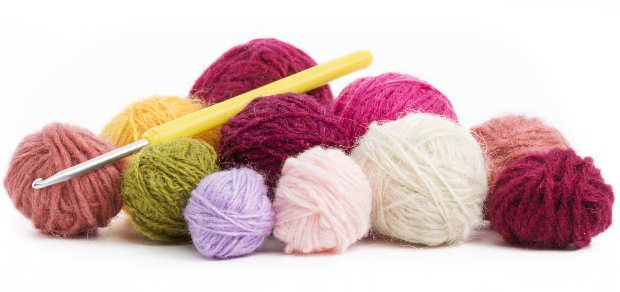 colored wool thread balls to crochet