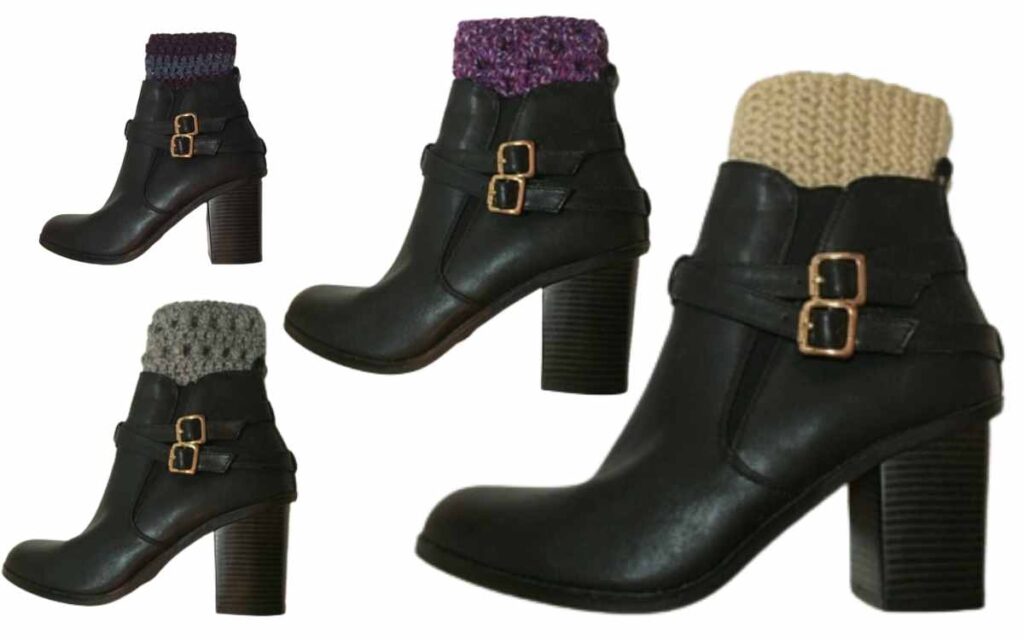 photo showing four boot cuff designs