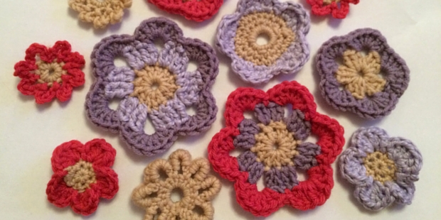 crochet 2d flowers