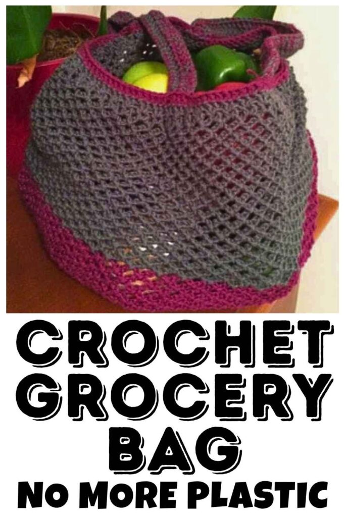 photo of a crochet grocery bag