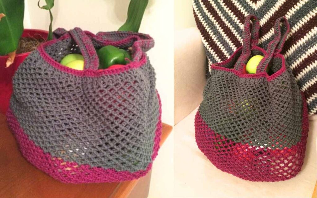 images of crocheted grocery bag