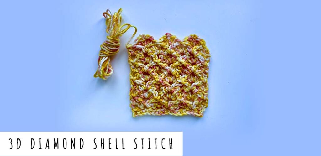 crochet shell stitch variations 3D diamond