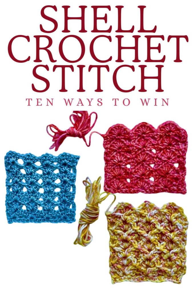 photos of shell stitch crochet samples