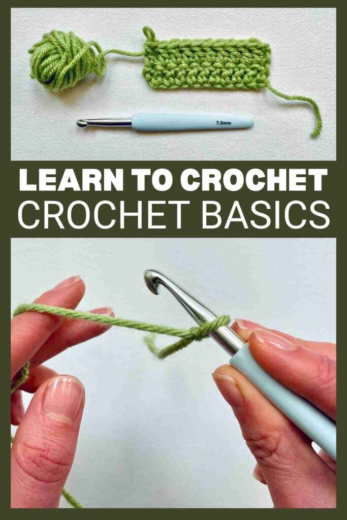 photo of hands working crochet stitches