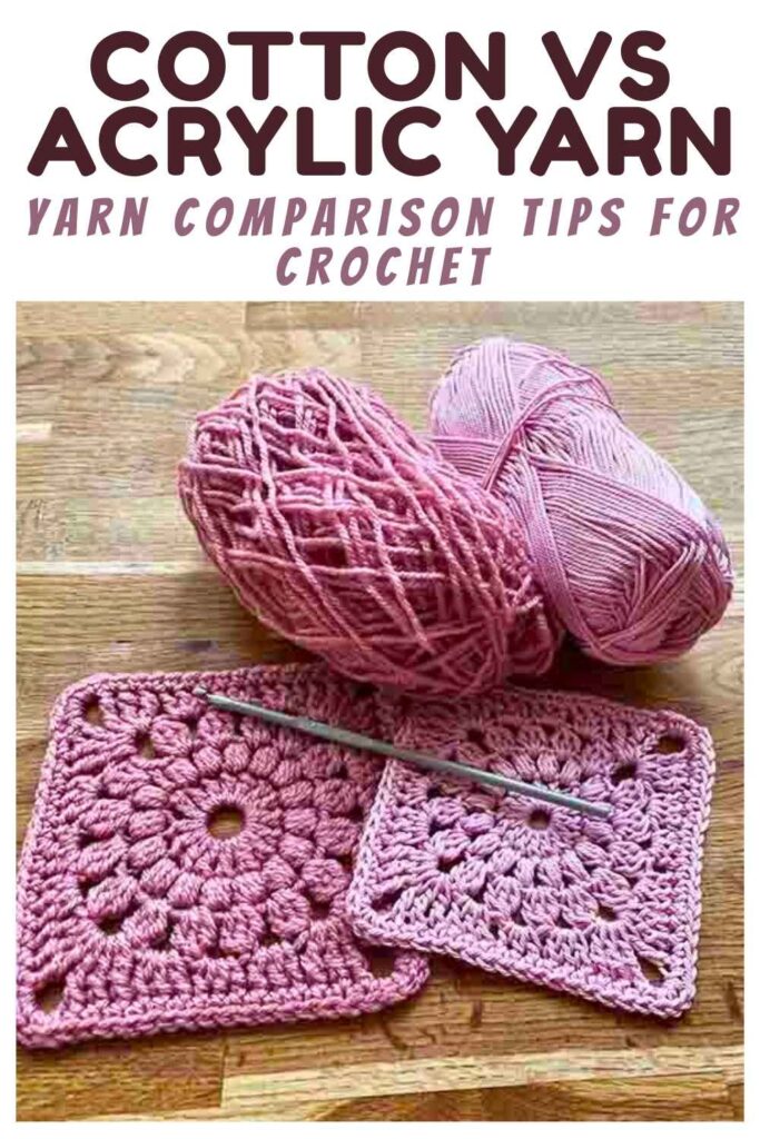 photos of acrylic and cotton yarns