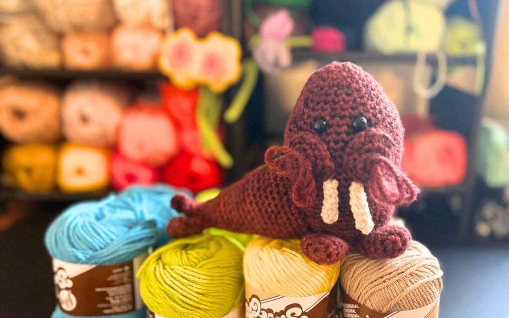 image of my amigurumi walrus