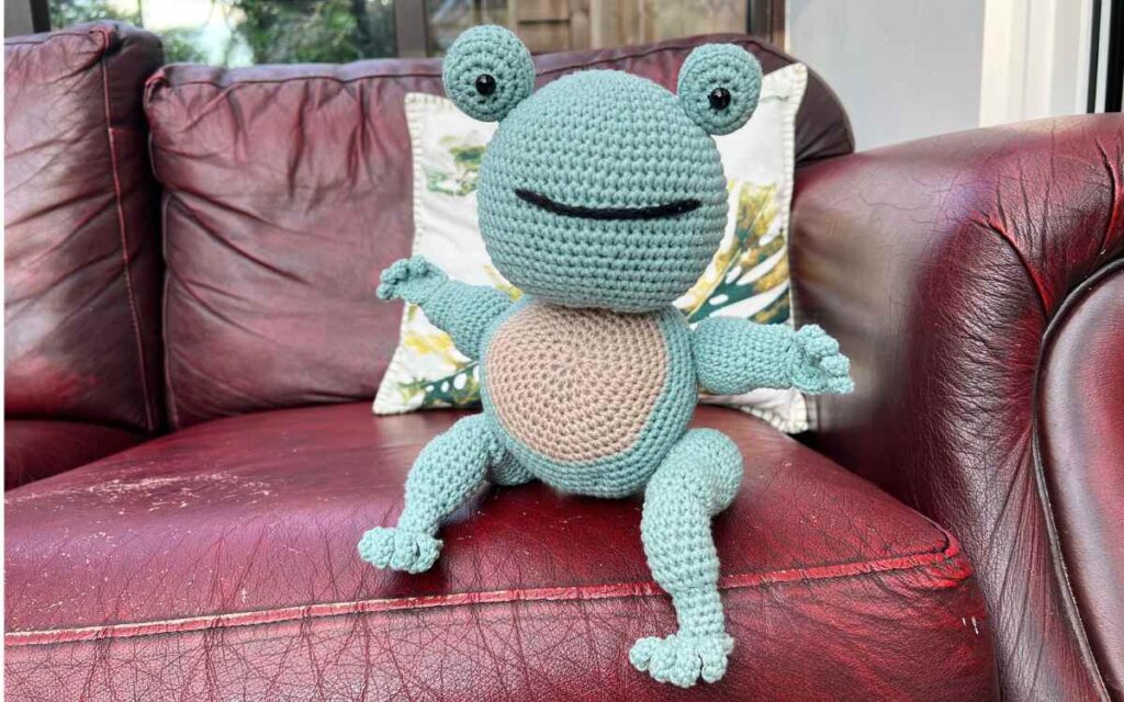 happy crochet frog