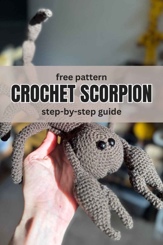 photo of brown crochet scorpion