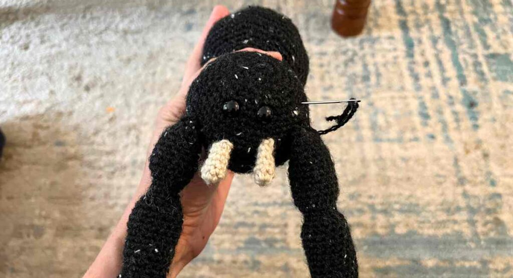 crochet tarantula joining and sewing