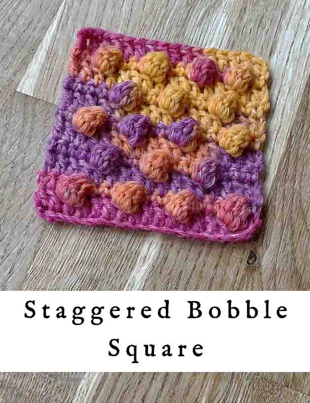 staggered bobble stitch granny square