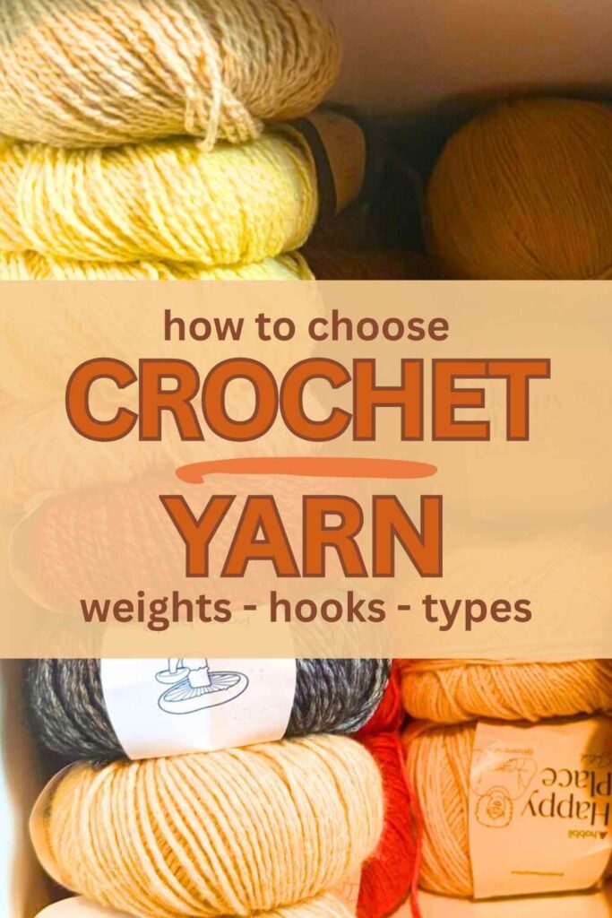 photo of yarn with text overlay that reads: Crochet Yarn