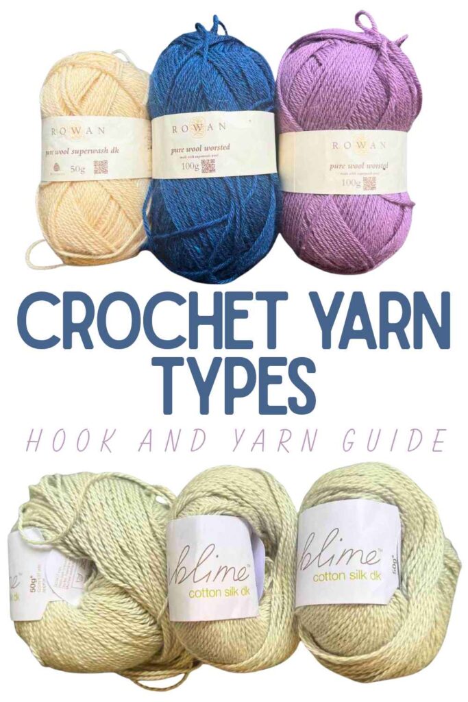 photo of different crochet yarn types