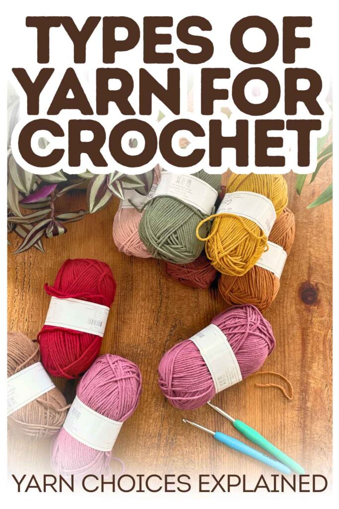 Photo of a pile of yarn and some crochet hooks