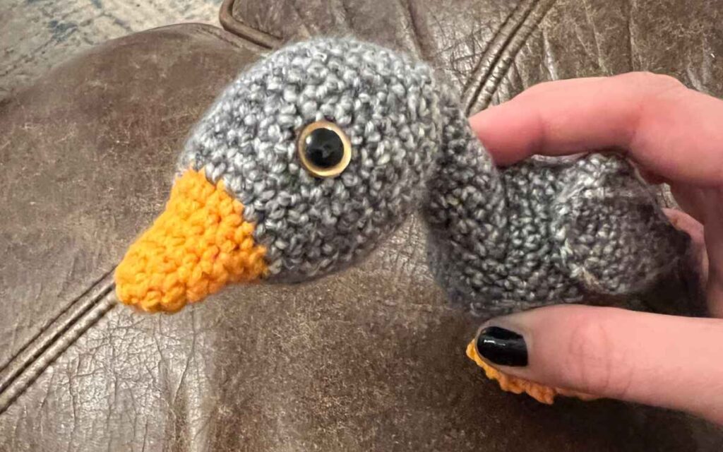 crochet goose head