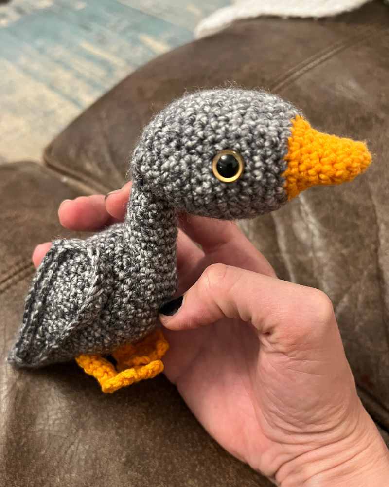 crocheted greylag goose