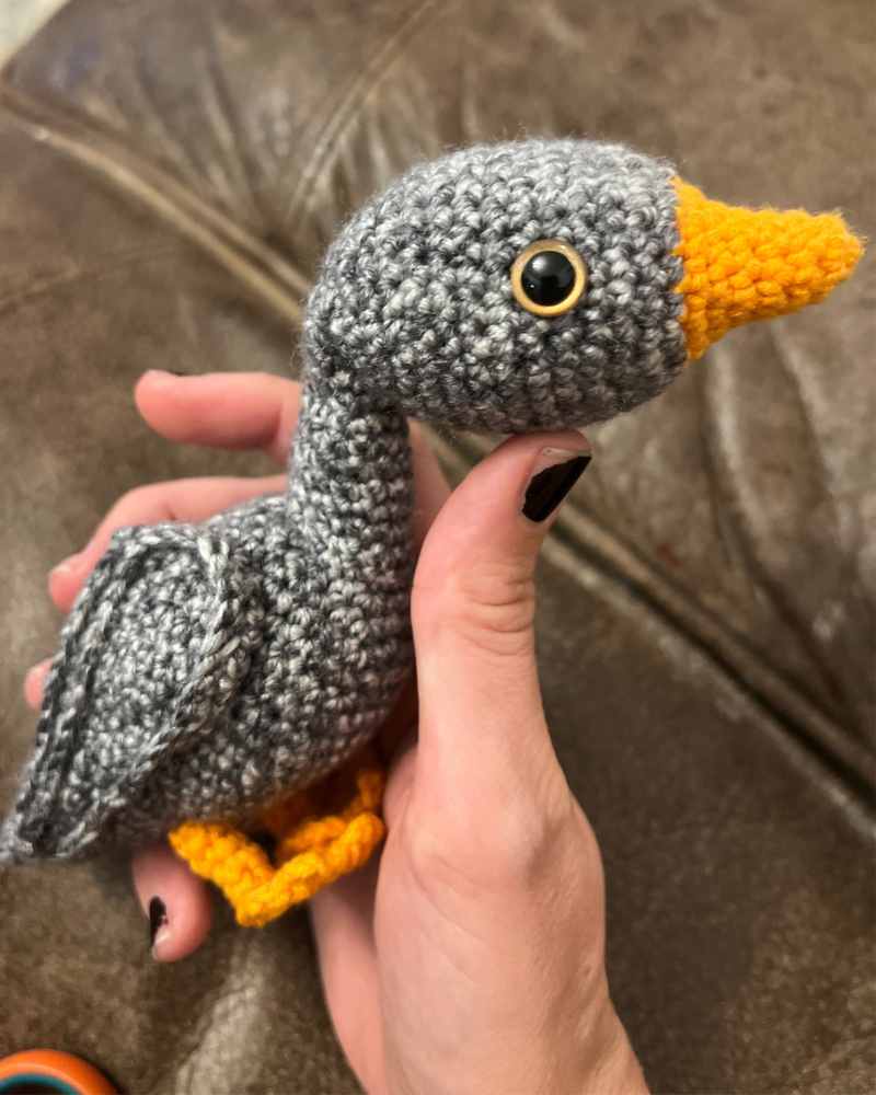 crocheted goose
