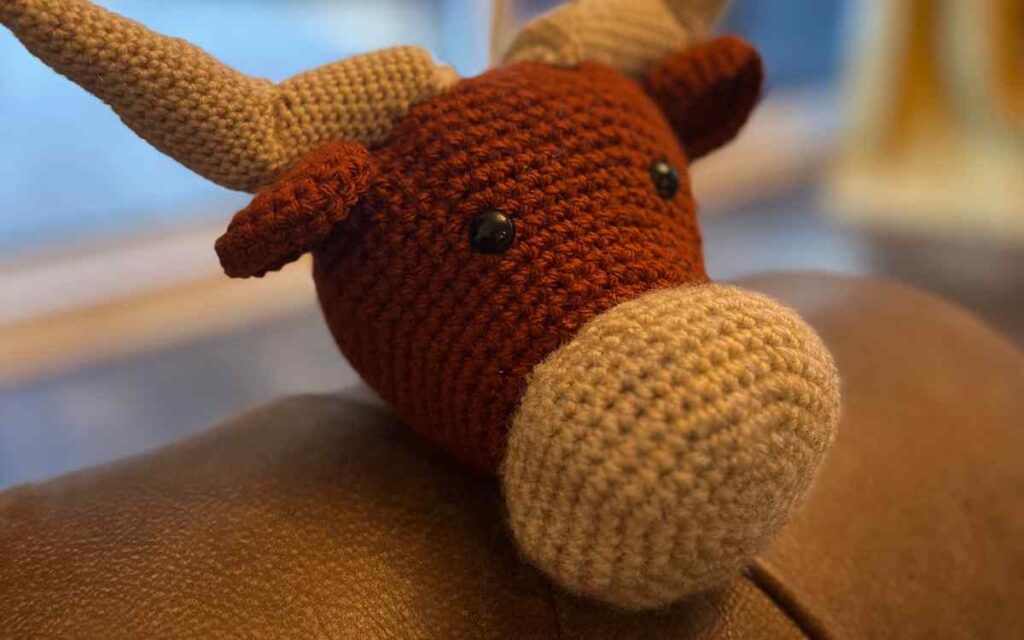 highland cow crochet ears