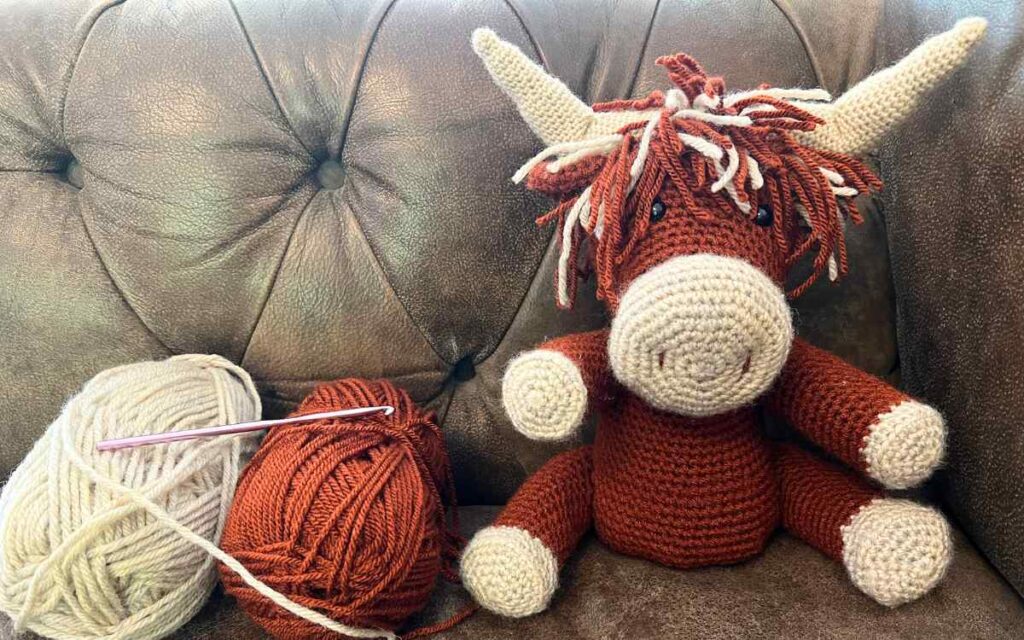 highland cow crochet yarn
