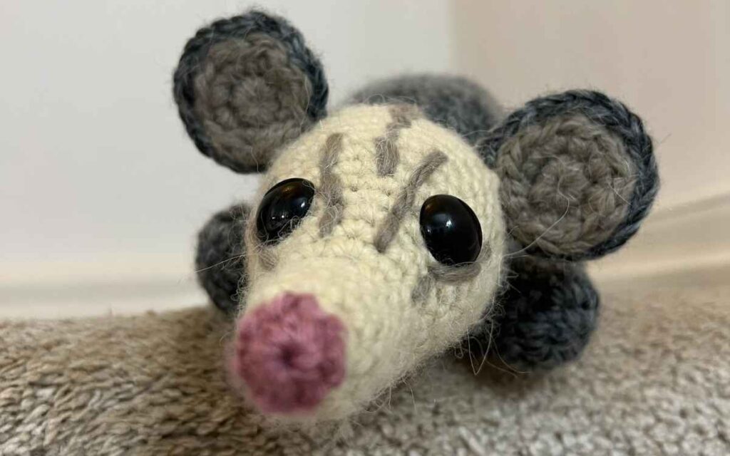 crochet opossum head