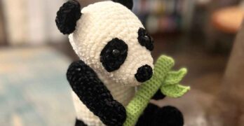 chenille crochet panda pattern by Lucy Kate Crochet