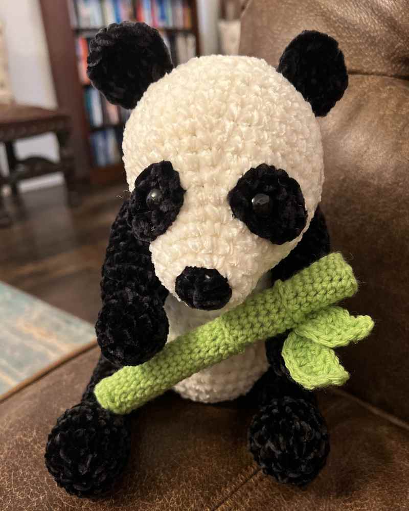 crocheted panda bear