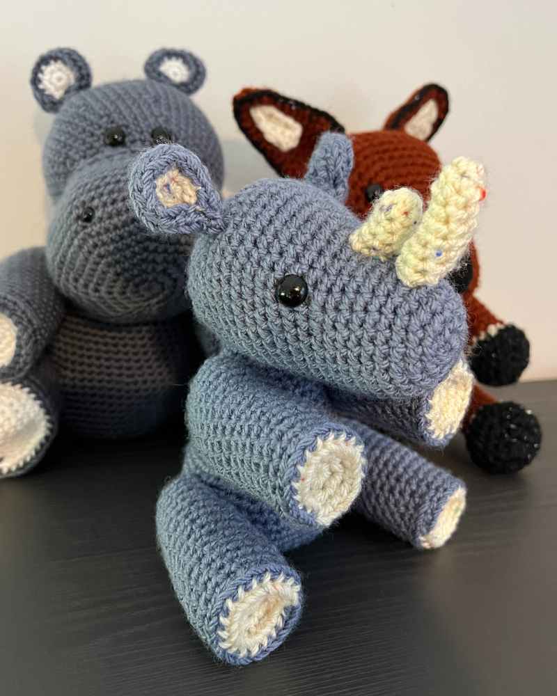 crochet rhino and other crocheted toys