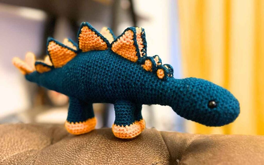 colorful crochet stegosaurus free pattern