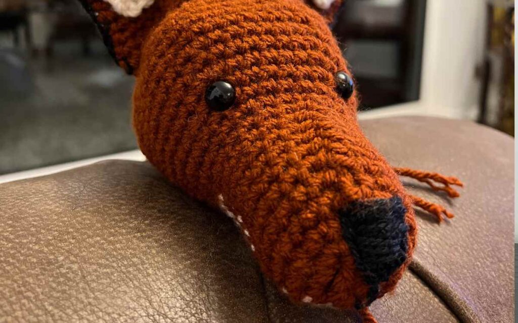 head of the crochet fox