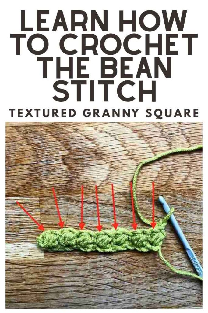 photo of green crochet bean stitch sample
