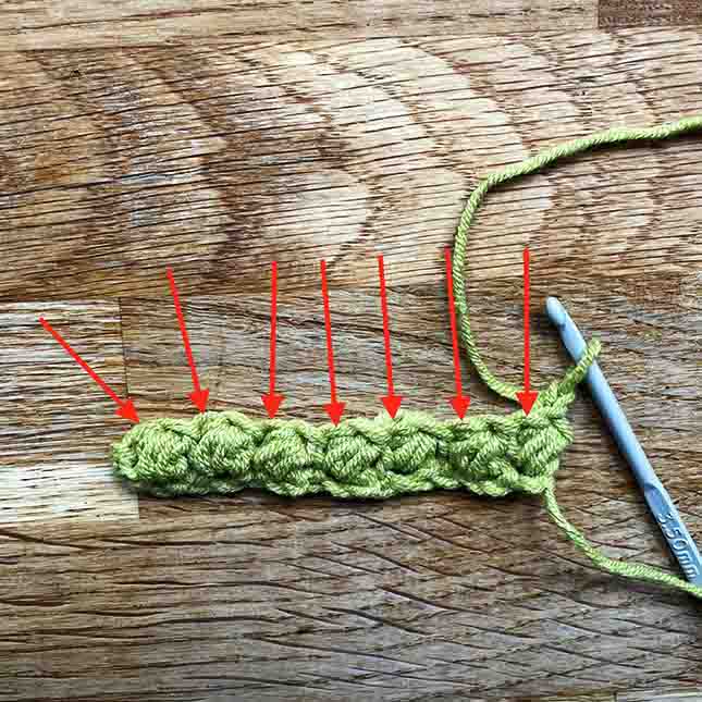 where to make the 2nd row of a bean stitch granny square
