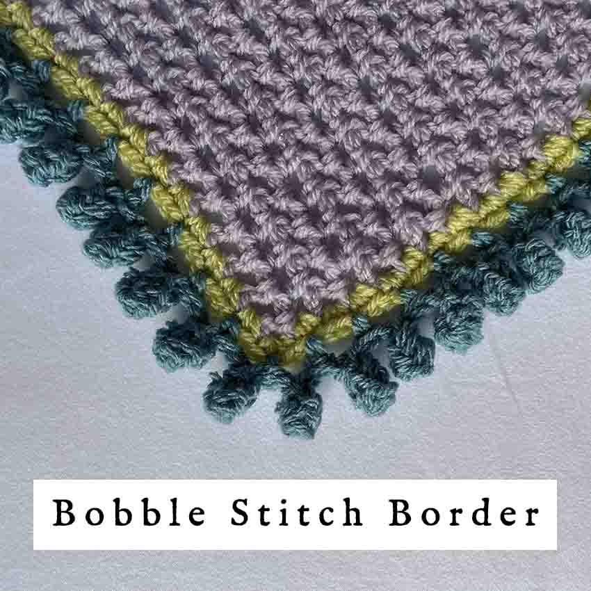bobble stitch crochet blanket border