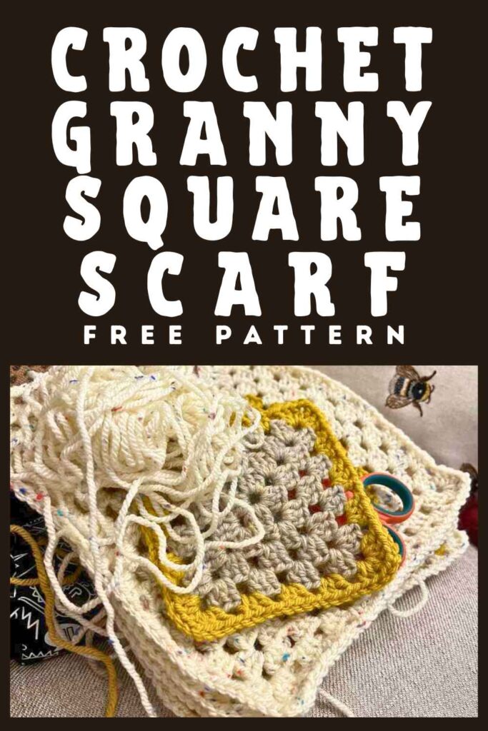 photo of a granny squares for making a crochet scarf