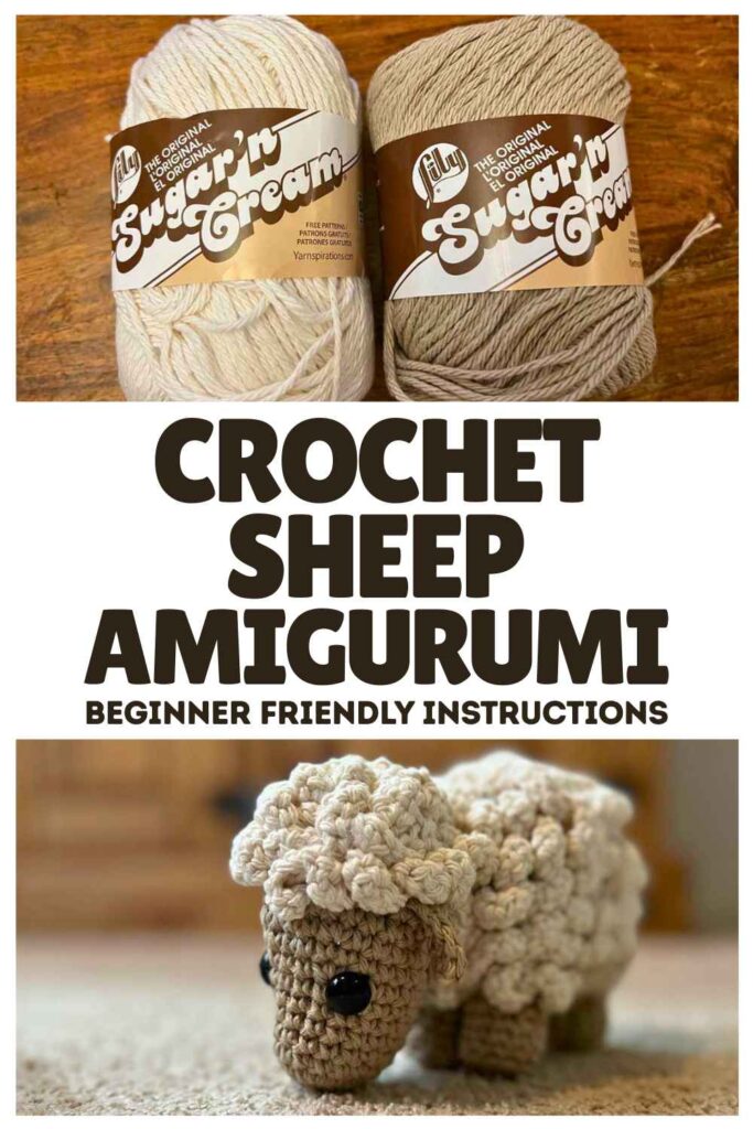 photo of a crochet sheep amigurumi