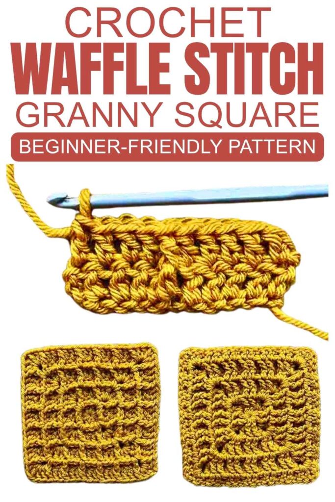 photo of crochet waffle stitch granny squares