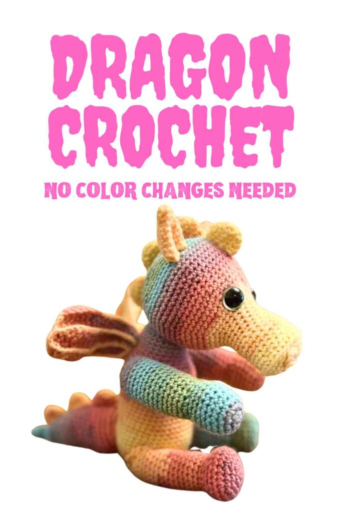 photo of a crochet dragon