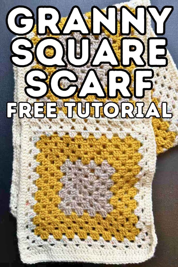photo of a granny square scarf