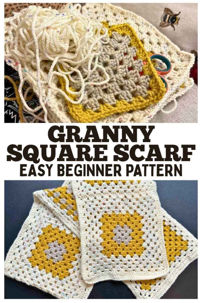 photos of granny square scarf