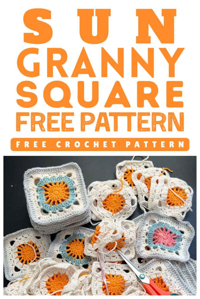 photo of crochet sun granny squares