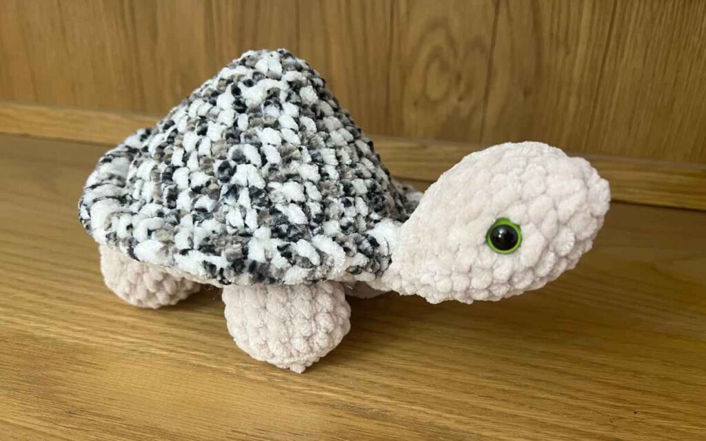 crocheted leopard tortoise