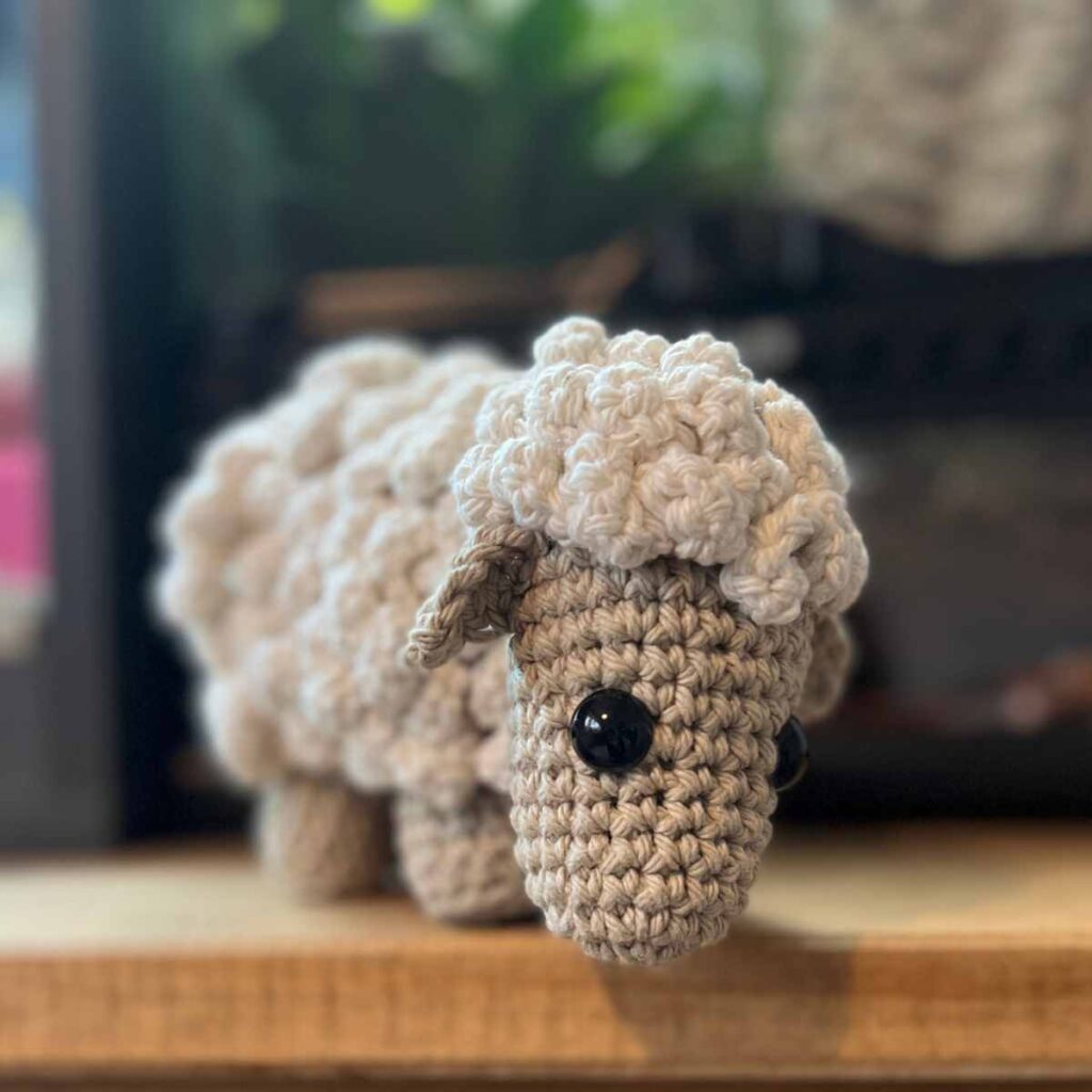 crocheted sheep