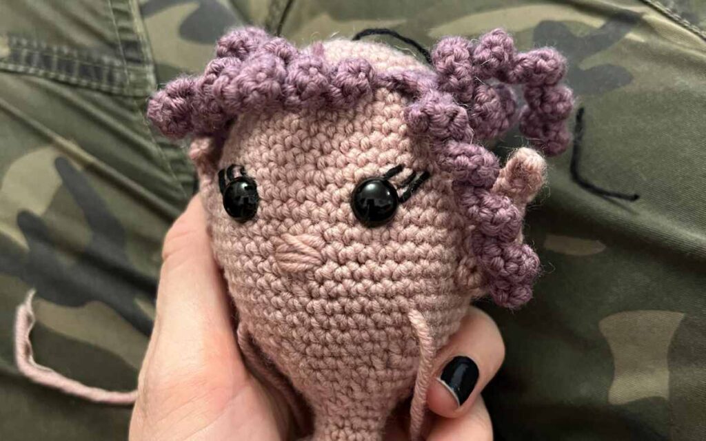 crocheting elf doll hair