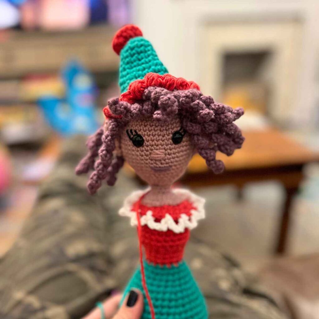elf hat and some hair