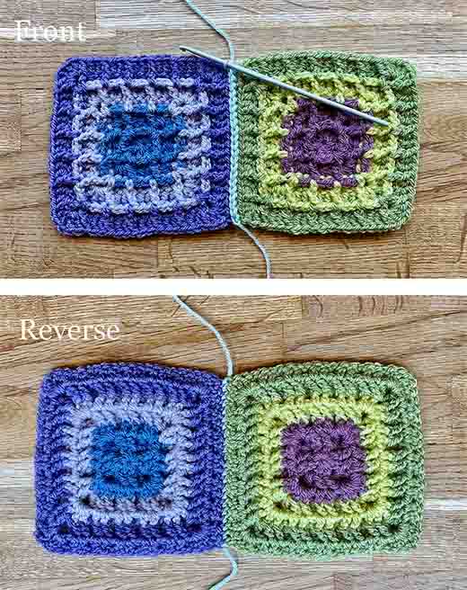 single crochet granny square join