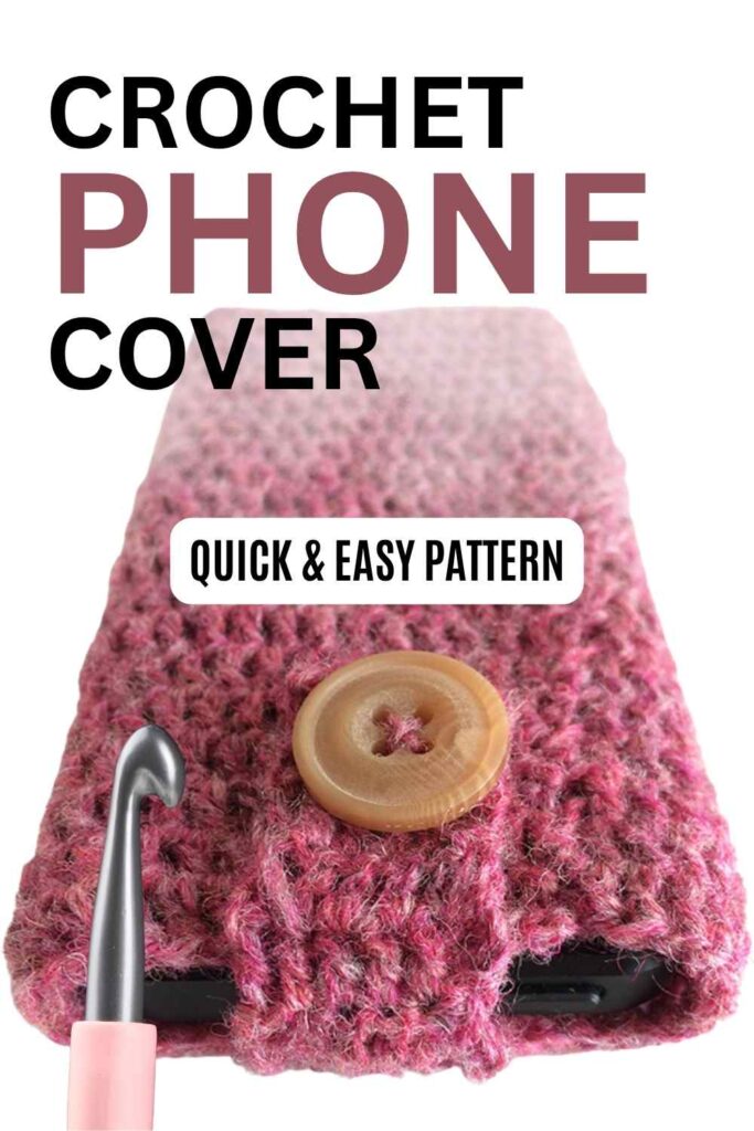 photo of a crochet phone cover